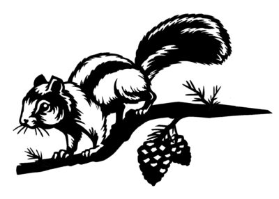 Squirrel Tree Pinch, Metal, Black