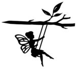 Swinging Fairy Tree Pinch, Metal, Black