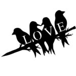Love Birds Tree Pinch, Metal, Black