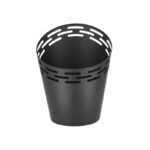 Fire Bucket w/Laser Cut Lines, Steel, Black
