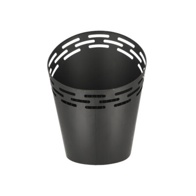 Fire Bucket w/Laser Cut Lines, Steel, Black