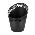 Fire Bucket w/Laser Cut Bubbles, Steel, Black