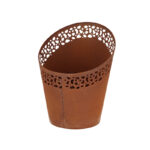 Fire Bucket w/Laser Cut Bubbles, Steel, Rust