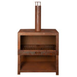Terrace Heater w/Wood Storage, Steel, Rust - Large