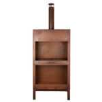 Terrace Heater w/Wood Storage, Steel, Rust - X Large