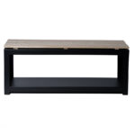 Rectangular Bench w/Wood Storage, Steel/Wood