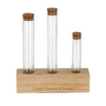 Flower & Herb 3 Pc. Test Tube, Wood/Glass
