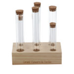 Flower & Herb 6 Pc. Test Tube, Wood/Glass