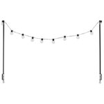 Table Clamps w/Set of 10 Solar Lights, Black