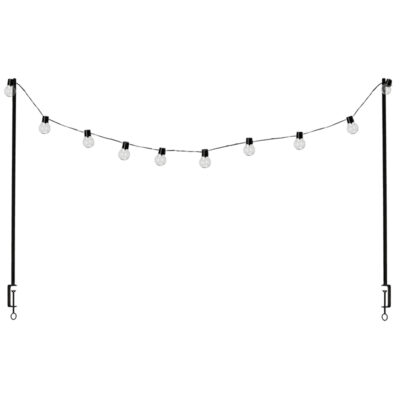 Table Clamps w/Set of 10 Solar Lights, Black