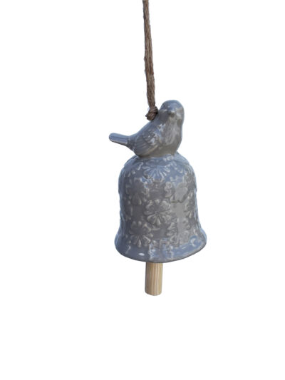 Bird on Bell Wind Chime, 3 Asst. Colors