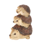 Stacked Hear/See/Speak No Evil Hedgehogs, Resin