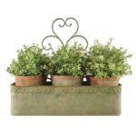 Aged Metal Wall Planter, Green