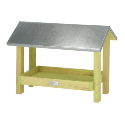 Ground Bird Table w/Roof, Wood