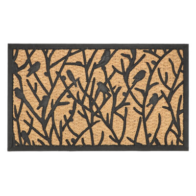 Chiffchaff Pattern Doormat, Rubber/Coir - Large