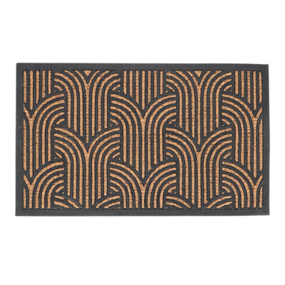 Art Deco Pattern Doormat, Rubber/Coir - Large