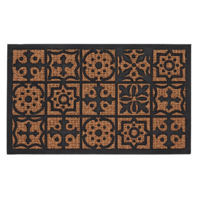 Mosaic Pattern Doormat, Rubber/Coir - Large