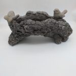 Faux Wood Bird & Butterfly Log Planter