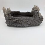 Faux Wood Squirrel Log Planter