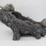 Faus Wood Bird Log Planter