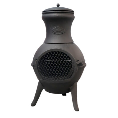 Terrace Heater w/Mesh Door, Cast Iron, Black - Small