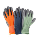3 Pk. Polyester Nitril Gloves, Asst. Colors