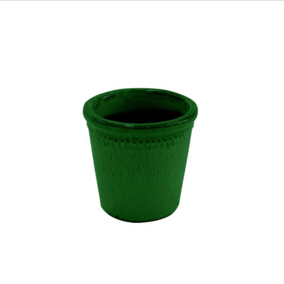 Glazed Flower Pot, Green - Medium