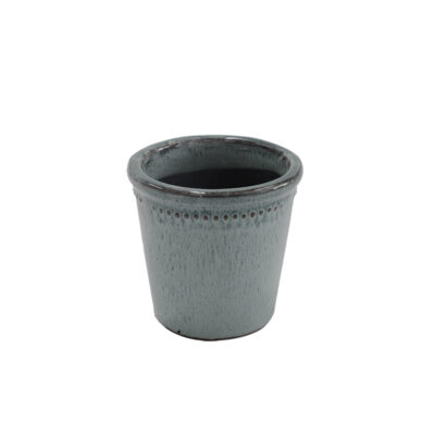 Glazed Flower Pot, Gray - Medium
