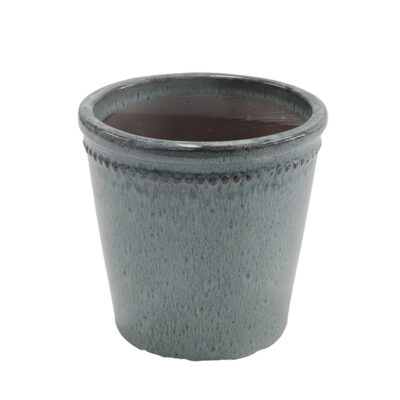 Glazed Flower Pot, Gray - Large