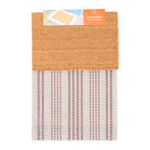 Coir / Horizontal Striped Layered Doormat Set