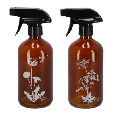 Wildflower Spray Bottle, Glass, Brown, 2 Asst. Styles