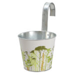 Herb Print Flower Pot w/Hook