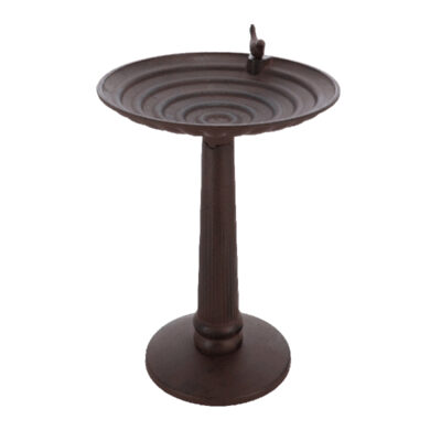 Standing Bird Bath, Cast Iron, Antique Brown - X Large