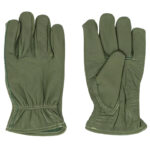 Leather Gloves, Green - Medium