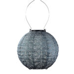 Round Folia Lantern, Grey Blue