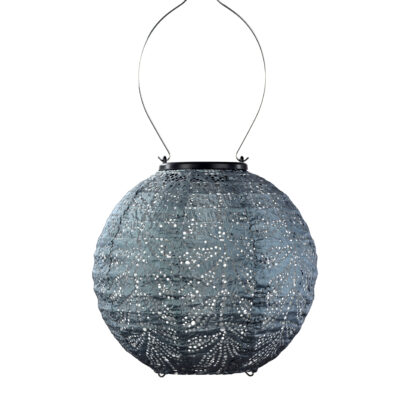 Round Folia Lantern, Grey Blue
