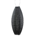 Long Oval Mosaic Lantern, Dark Grey