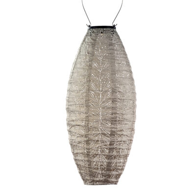 Long Oval Folia Lantern, Light Taupe