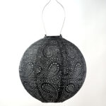 Round Paisley Lantern, Dark Grey