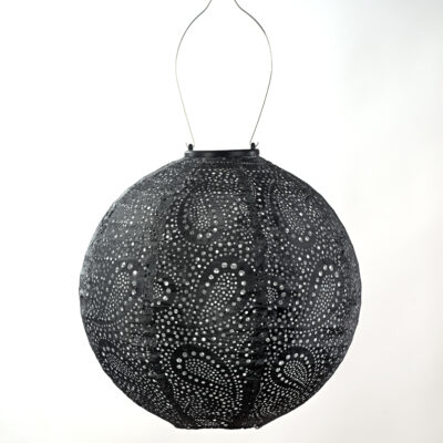 Round Paisley Lantern, Dark Grey