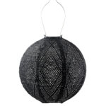 Round Ikat Lantern, Black