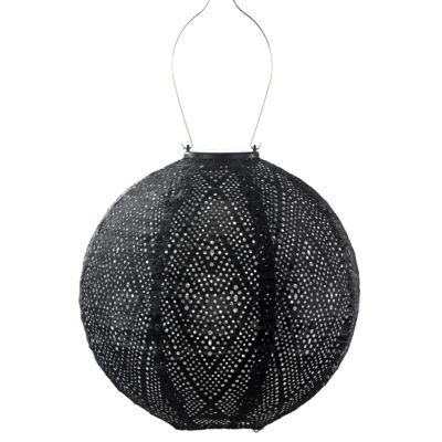 Round Ikat Lantern, Black