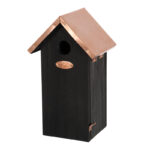 Great Tit Birdhouse w/Copper Roof, Black