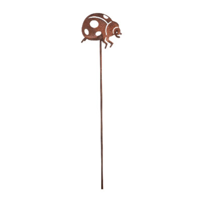 Ladybug Rust Silhouette on Pole