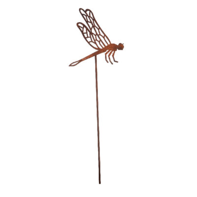 Dragonfly Rust Silhouette on Pole