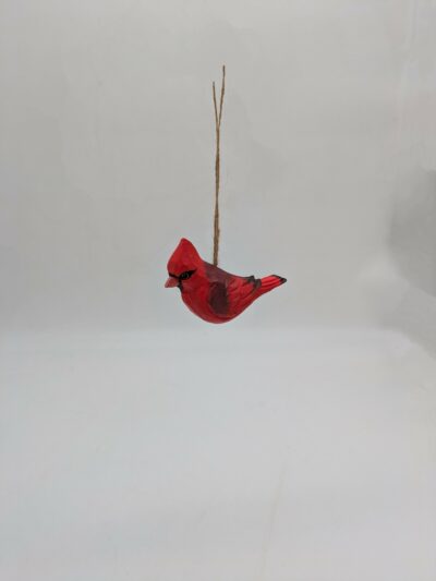 Hand Carved Hanging Cardinal, Wood