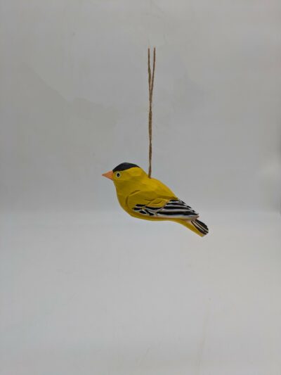 Hand Carved Hanging Finch, Wood