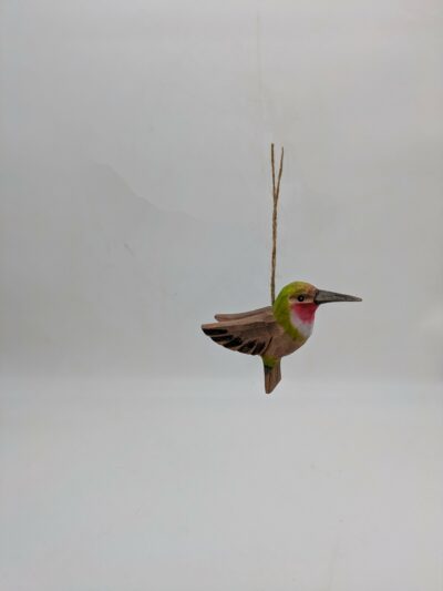 Hand Carved Hanging Hummingbird, Wood