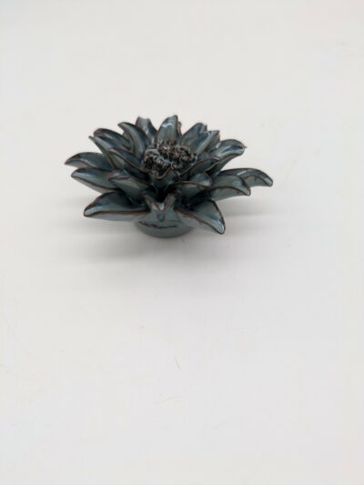 Chrysanthemum Ceramic Flower, Stone Blue - Small