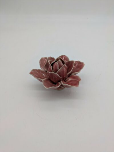Dessert Rose Ceramic Flower, Coral - Medium